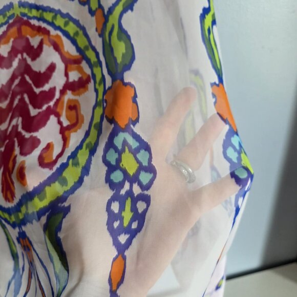 EUC Sheer Elegant Flowy Colorful Blouse - Picture 5 of 5